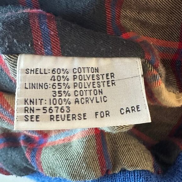 Sears Roebuck Vintage 70s 80s Men’s Plaid Lined Bomber Jacket Size M Blue - Picture 12 of 13